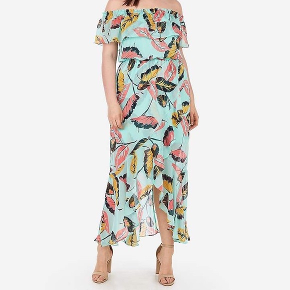 Express floral leaf maxi dress - Picture 1 of 7